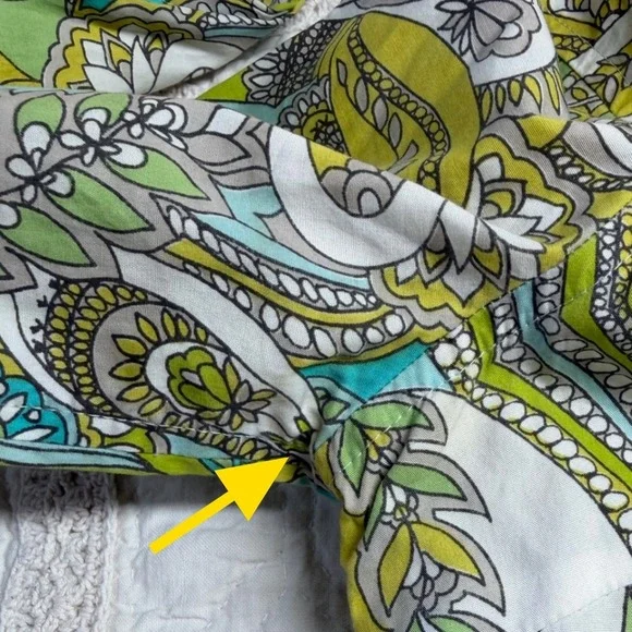 Gap Psychedelic Retro Button Down Green Blue Paisley Floral Cotton Women XS - Picture 9 of 9